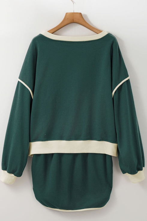 'Beryl' Round Neck Top and Skort Set - Celes Fashion